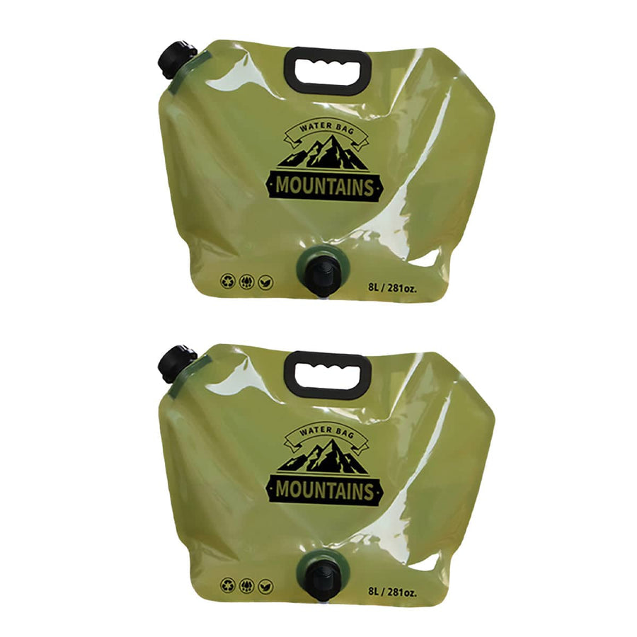 Folding Water Bags, 8 L Each, Pack of 2 - Green