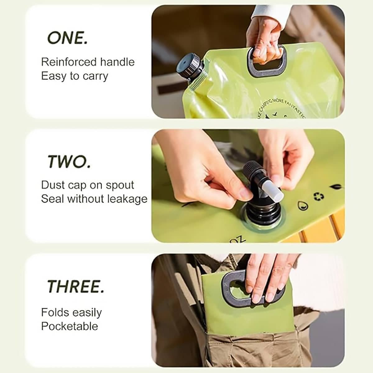 Folding Water Bags, 8 L Each, Pack of 2 - Green - view 5