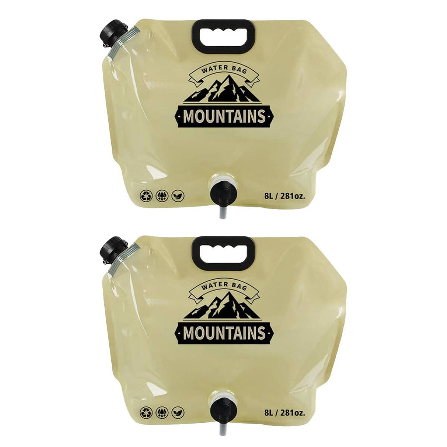 Folding Water Bags, 8 L Each, Pack of 2 - Khaki