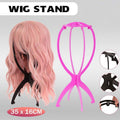 Folding Wig Stand Holder for Wigs and Hats - Hot Pink - view 2