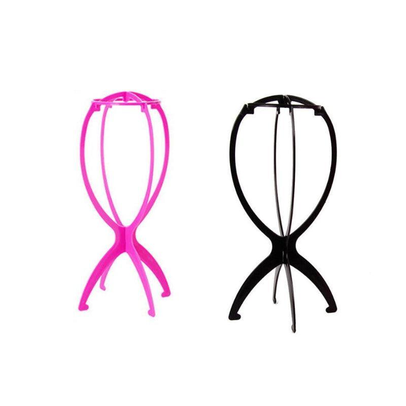 Folding Wig Stand Holder for Wigs and Hats - Hot Pink - view 3