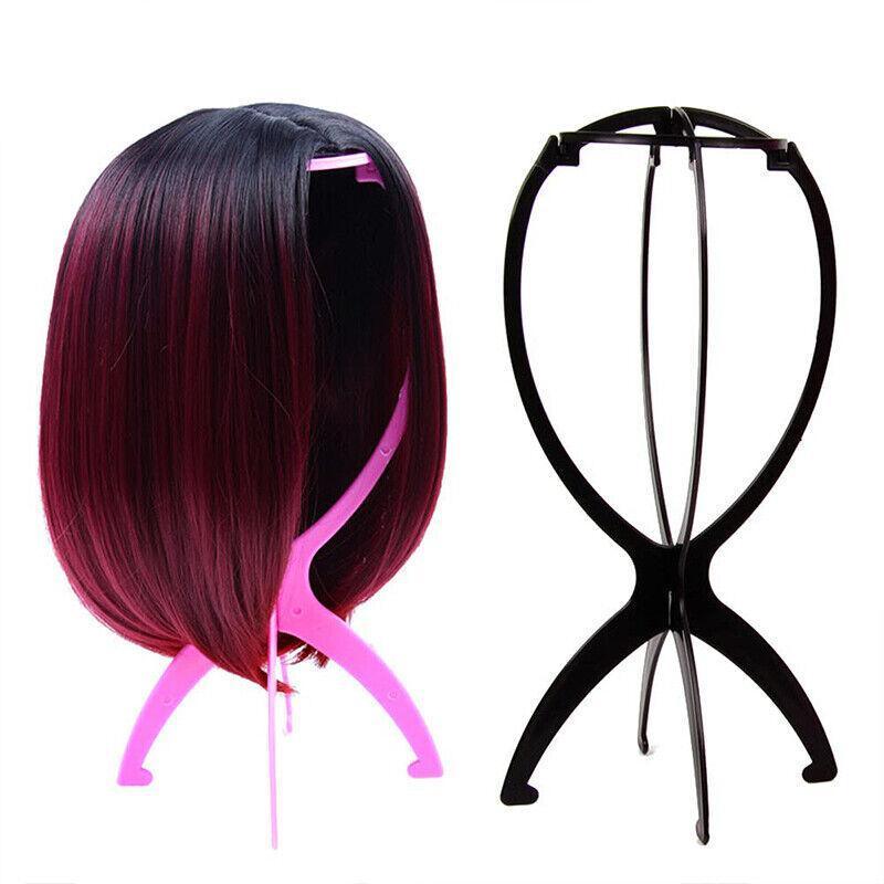 Folding Wig Stand Holder for Wigs and Hats - Hot Pink - view 4