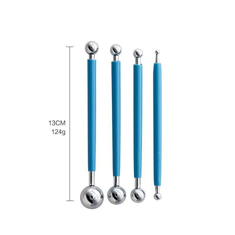 Fondant Ball Modelling Tool Set - Blue, Set of 4 - view 4