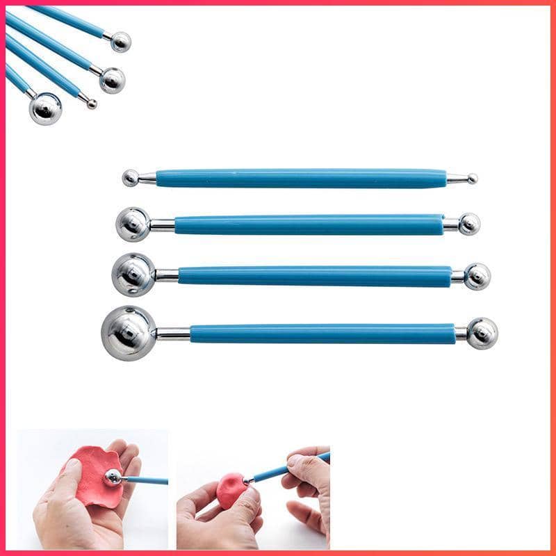 Fondant Ball Modelling Tool Set - Blue, Set of 4 - view 5