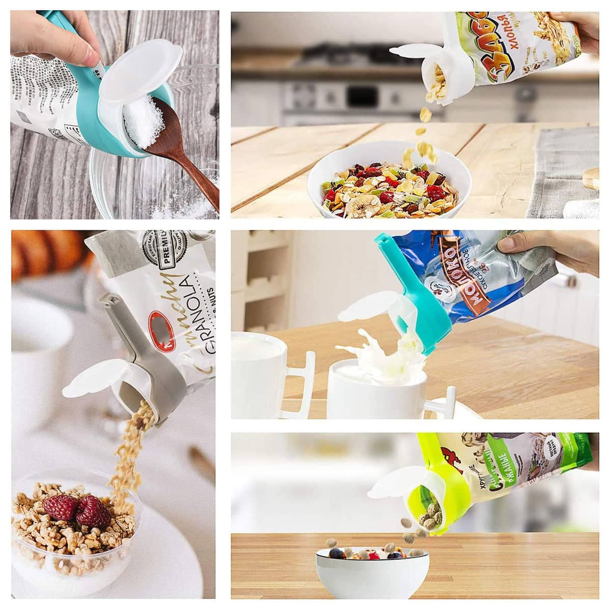 Food Bag Sealing Clips with Pour Nozzles, Pack of 4 - view 4