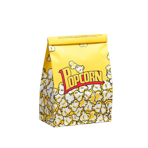 Food-Grade Disposable Popcorn Paper Bags, Pack of 50 - 23 x 15 x 7 cm