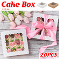 Food Grade Pastry Boxes with Clear Window, Pack of 20 - Kraft Brown - view 2