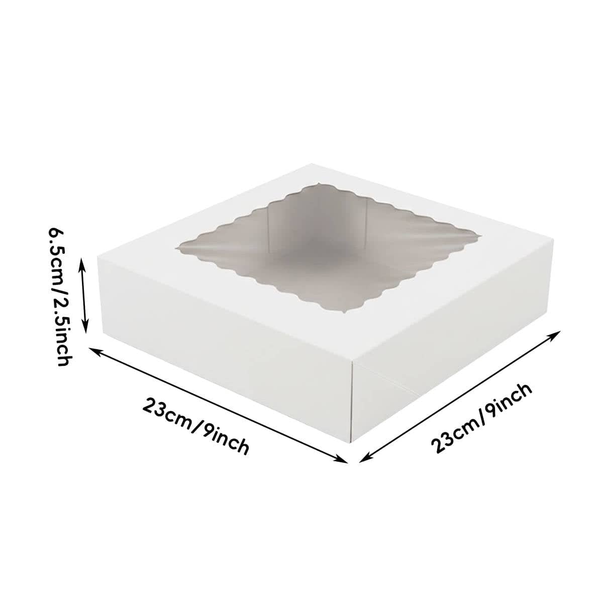 Food Grade Pastry Boxes with Clear Window, Pack of 20 - Kraft Brown - view 4