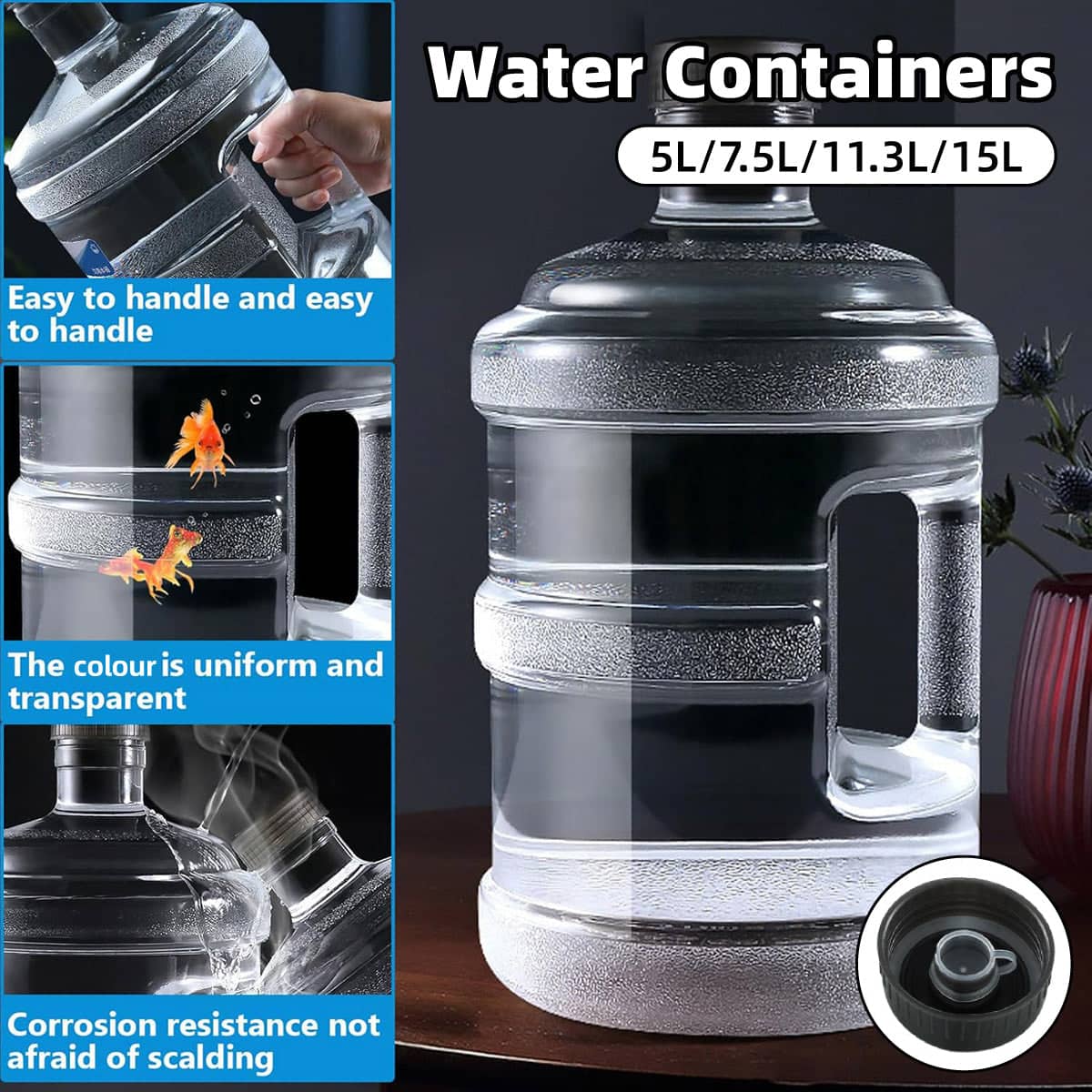 Food Grade Polycarbonate Water Storage Jug - 7.5 Litre (37 x 20 cm) - view 2
