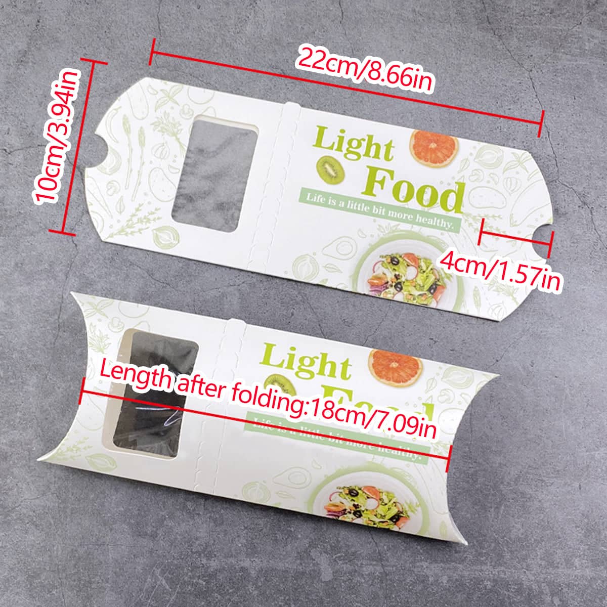 Food Safe Paper Meat Roll Takeaway Containers with Window, Pack of 50 - Chicken Rolls Design - view 4