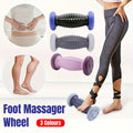 Foot Massage Roller with Raised Studs and Wheels - Lime Green and Blue - view 2