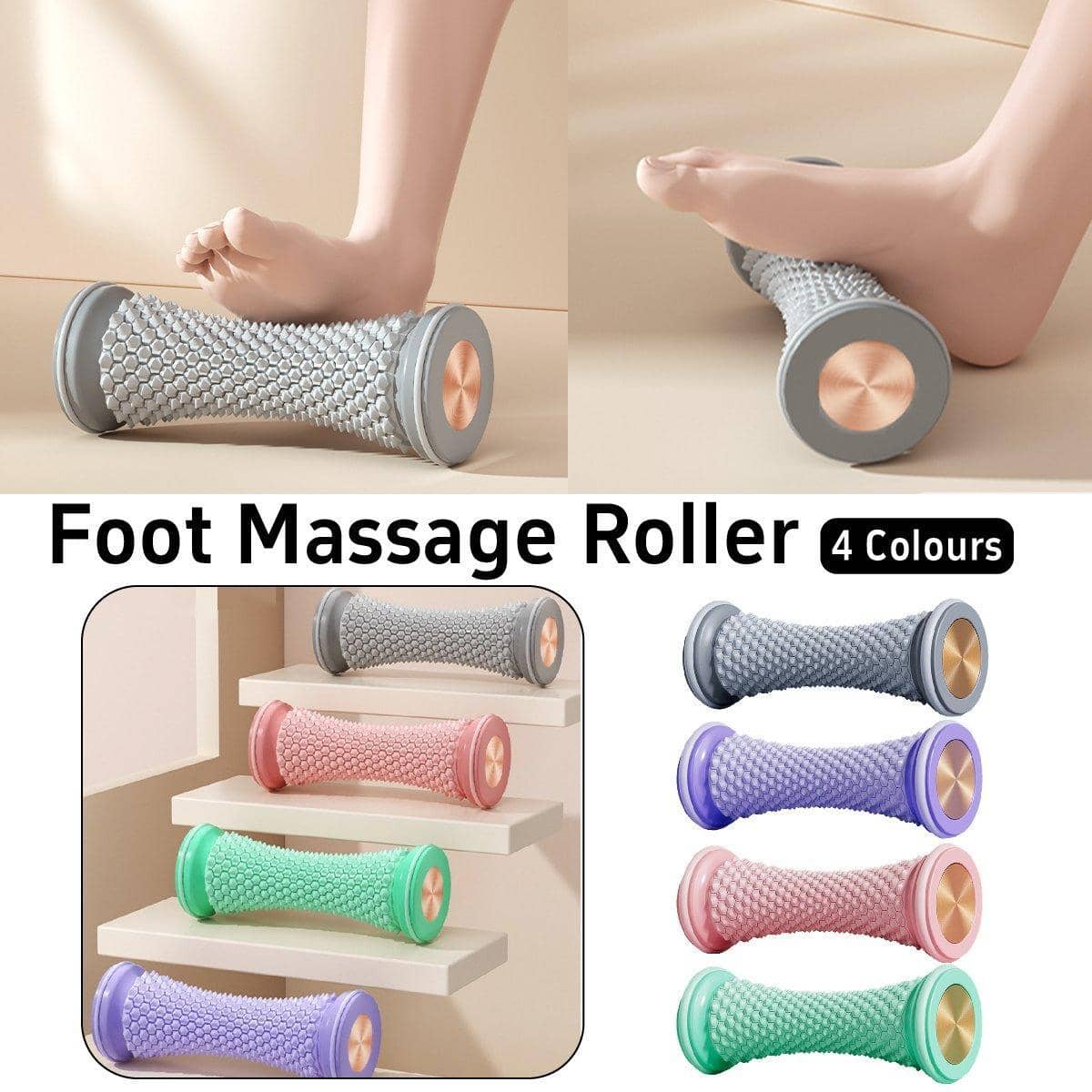 Foot Massage Roller for Yoga and Fitness - Pink - view 2