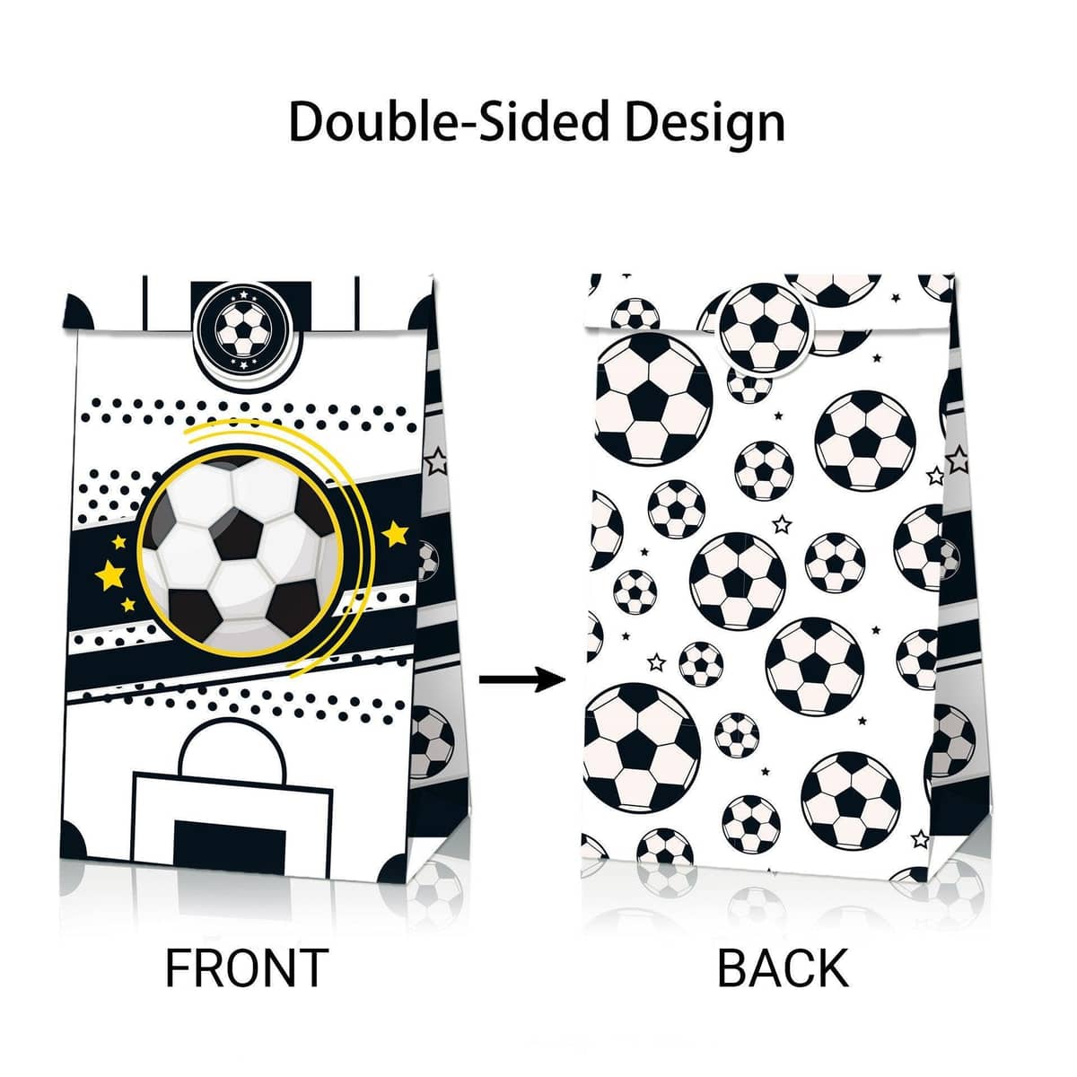 Football Kraft Paper Gift Bags with Stickers, Pack of 2 Sets - Style LB153 - view 5