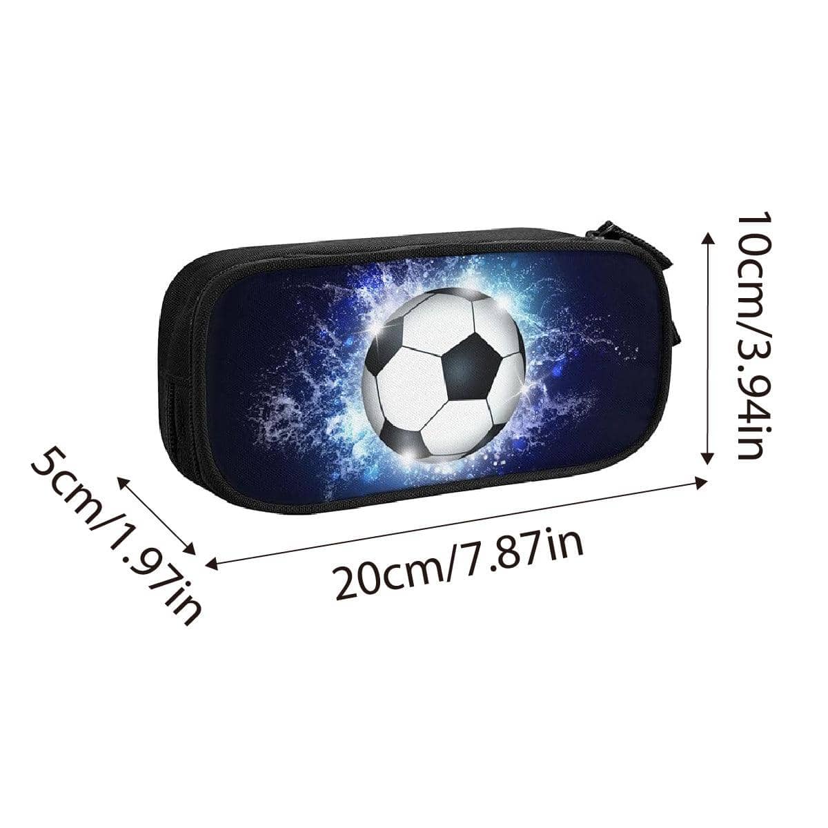 Football Print Pencil Case - Oxford Fabric Pen Bag for School - view 4