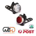Waterproof Bicycle Bike Lights Front Rear Tail Light Lamp USB Rechargeable IPX4 - SuperSaverAU - view 1