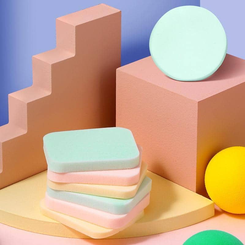 Foundation Blender Makeup Sponge Powder Puffs, Pack of 20 - Square Green - view 4