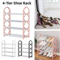 Four Layer Shoe Rack Storage Organiser, Multi Tier Shoe Shelf - Black - view 2