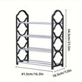 Four Layer Shoe Rack Storage Organiser, Multi Tier Shoe Shelf - Black - view 4