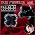 Four-Leaf Clover Stud Earrings, 1 Pair - Rose Gold, Large (1.6 cm) - view 2