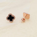 Four-Leaf Clover Stud Earrings, 1 Pair - Rose Gold, Large (1.6 cm) - view 4