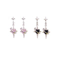 Four-Pointed Star Stud Earrings - Pink - view 3