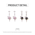 Four-Pointed Star Stud Earrings - Pink - view 4
