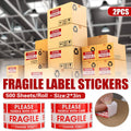 Fragile Warning Label Stickers, 2 Rolls with 1000 Labels, 2 x 3 in (5 x 7.6 cm), Red