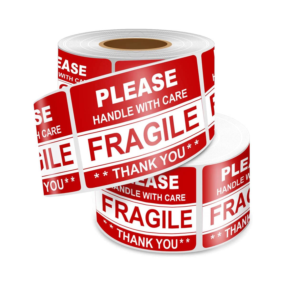 Fragile Warning Label Stickers, 2 Rolls with 1000 Labels, 2 x 3 in (5 x 7.6 cm), Red - view 2