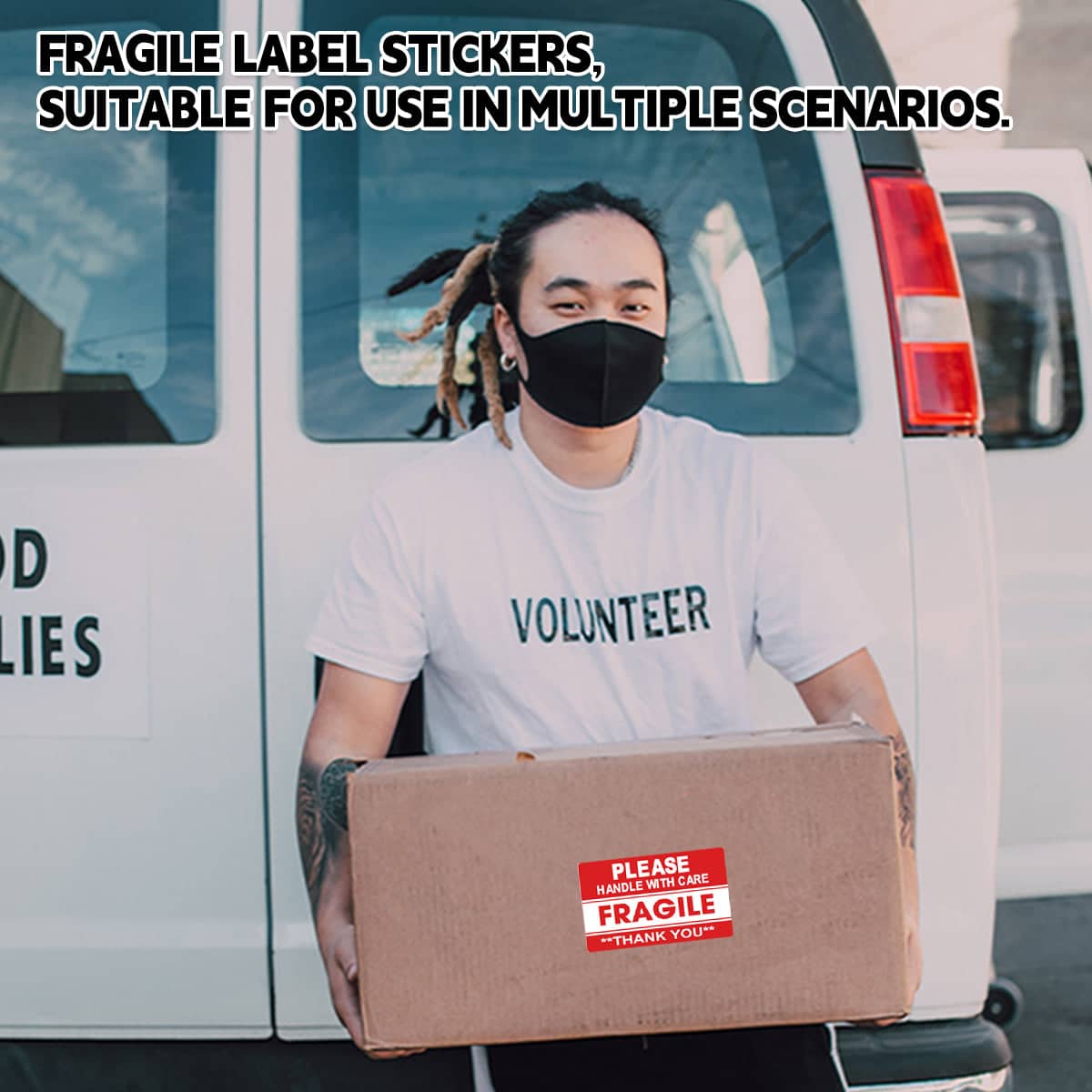 Fragile Warning Label Stickers, 2 Rolls with 1000 Labels, 2 x 3 in (5 x 7.6 cm), Red - view 4