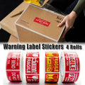 Fragile Warning Label Stickers, Pack of 4 Rolls - Handle with Care
