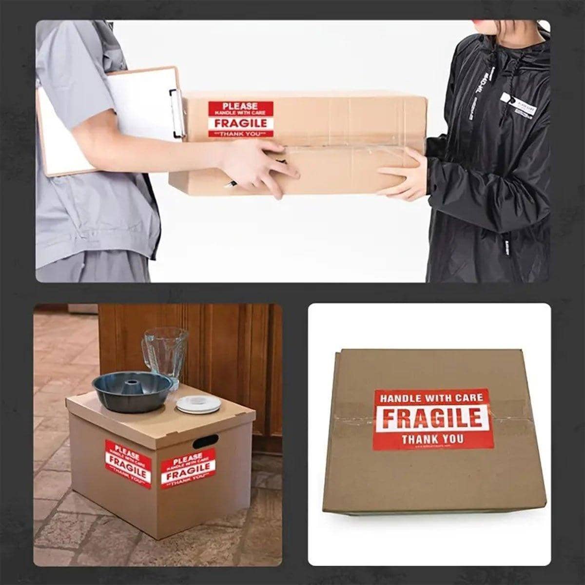 Fragile Warning Label Stickers, Pack of 4 Rolls - Handle with Care - view 4