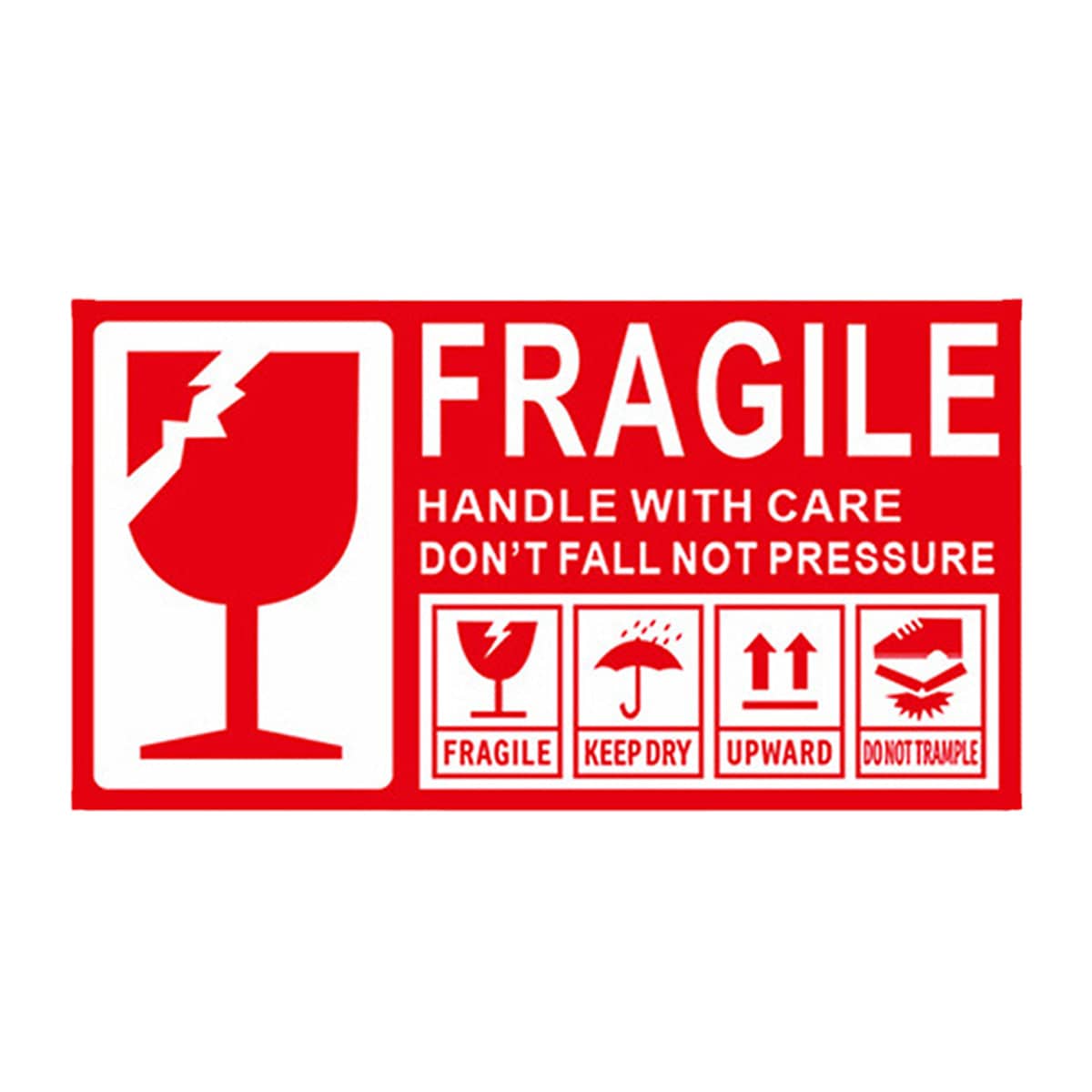 Fragile Warning Self Adhesive Sticker for Express Shipping Courier Alert - 15 x 9 cm Pack of 500