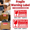 Fragile Warning Self Adhesive Sticker for Express Shipping Courier Alert - 15 x 9 cm Pack of 500 - view 2