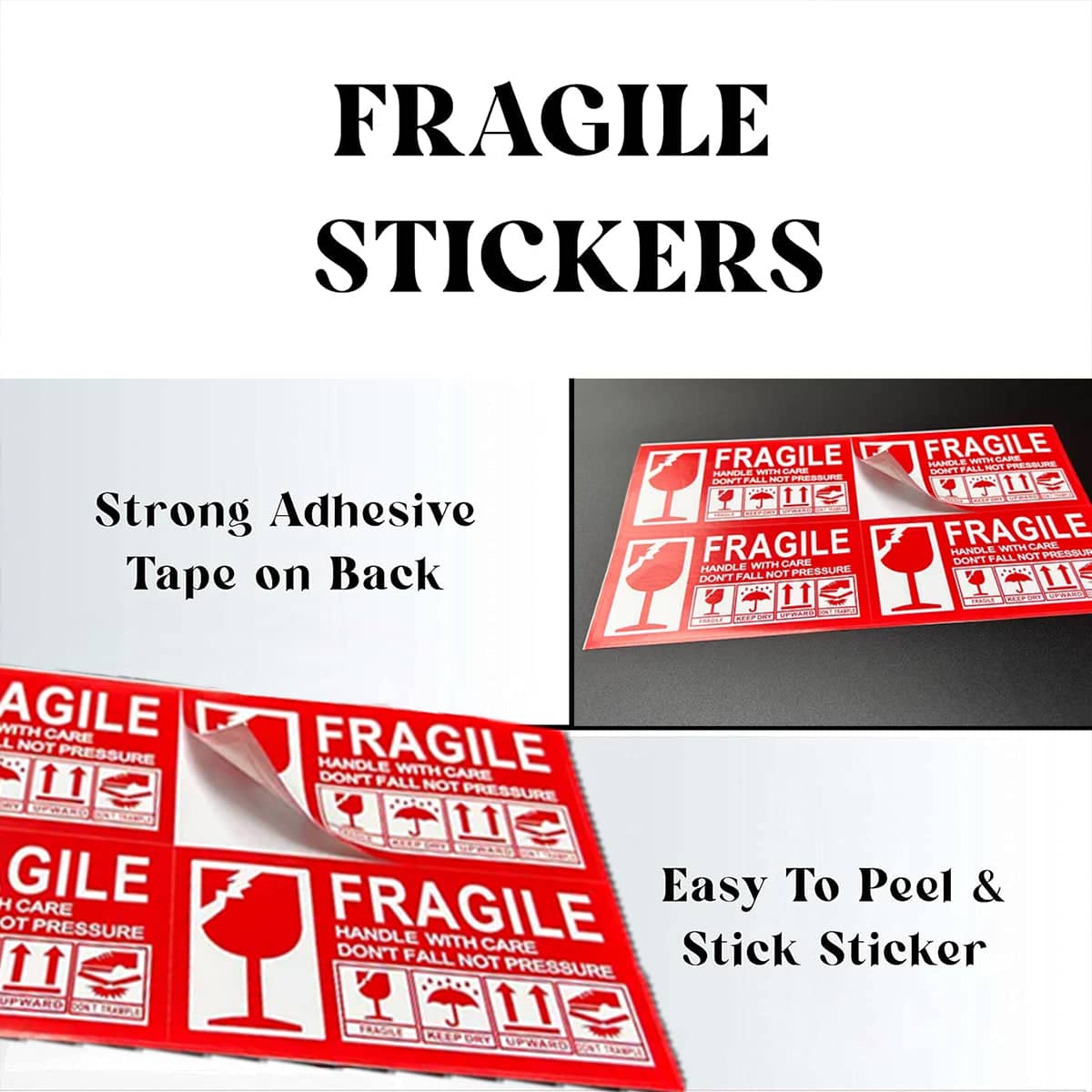 Fragile Warning Self Adhesive Sticker for Express Shipping Courier Alert - 15 x 9 cm Pack of 500 - view 5