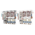 Freestanding Clothes Rack with Shelves and Rotating Hooks - Black - view 3