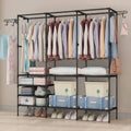 Freestanding Clothes Rack with Shelves and Rotating Hooks - Black - view 5