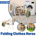 Freestanding Foldable Clothes Airer with Wheels - White, 140 x 130 x 43 cm