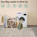 Freestanding Foldable Clothes Airer with Wheels - White, 140 x 130 x 43 cm - view 4