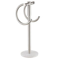 Freestanding Stainless Steel Towel Rack with Marble Base - Silver