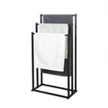 Freestanding Three-Tier Metal Towel Rack, Black - view 2
