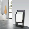 Freestanding Three-Tier Metal Towel Rack, Black - view 4