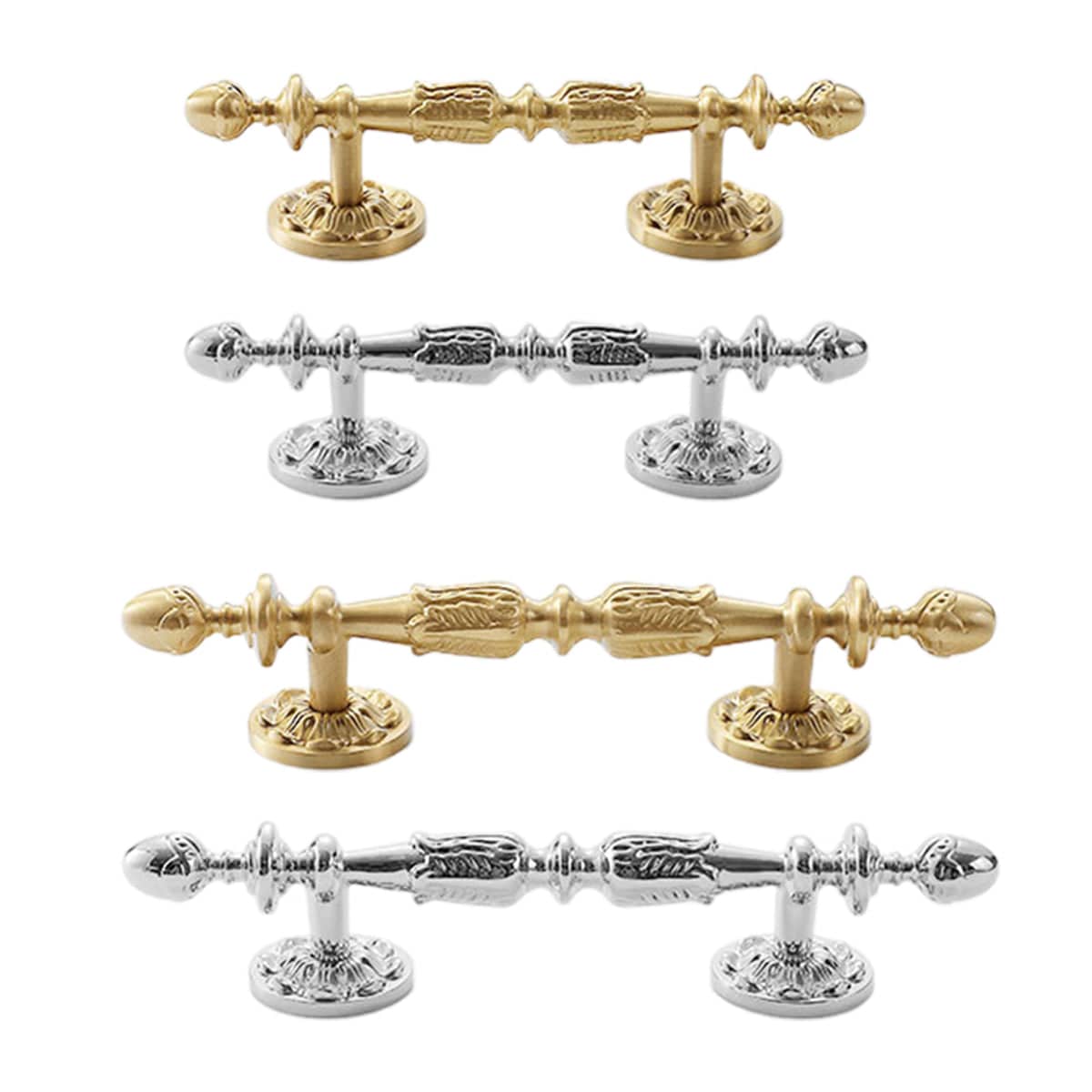 French Cabinet Door Handle Long Pull Retro Style - Gold, 105 mm Hole Distance - view 3