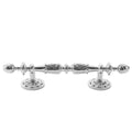 French Cabinet Door Handle Long Pull Retro Style - Silver, 105 mm Hole Distance
