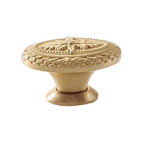 French Cabinet Door Handle Oval Retro Style for Drawers and Wardrobes - Gold