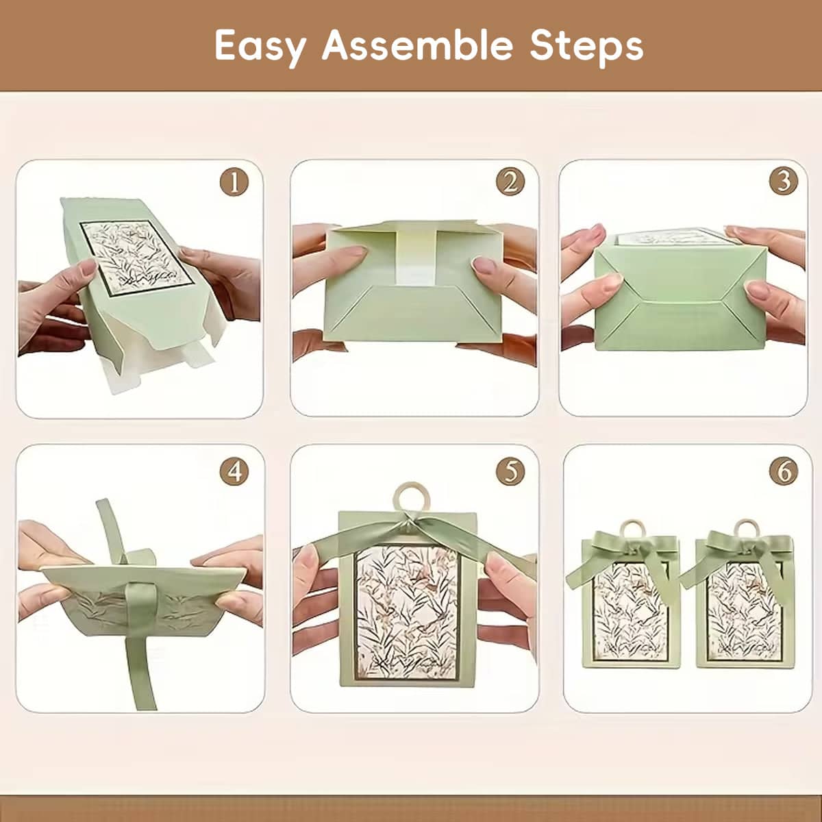 French Forest Gift Bags with Ribbon Bow, Pack of 50 - Champagne - view 5