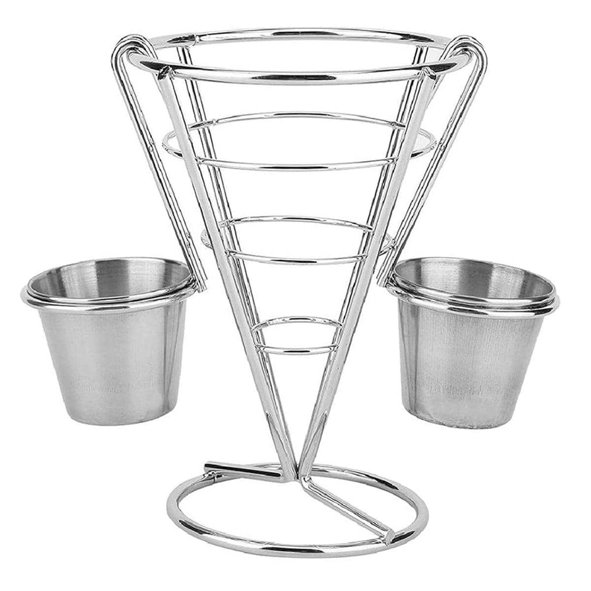 French Fries Basket Stand Tapered Metal Serving Holder for Snacks - view 2