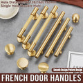 French Modern Brass Cabinet Knob, Single Hole - Compact Domed Mushroom Top - view 2