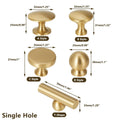 French Modern Brass Cabinet Knob, Single Hole - Compact Domed Mushroom Top - view 4
