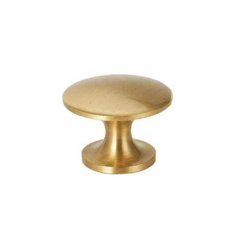 French Modern Brass Cabinet Knob, Single Hole - Wide Mushroom Top