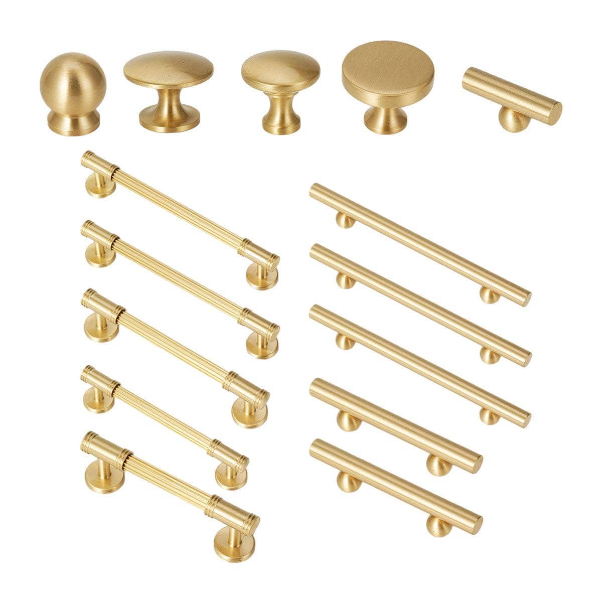 French Modern Brass Cabinet Knob, Single Hole - Wide Mushroom Top - view 3